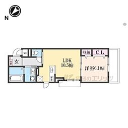 JR東海道・山陽本線 彦根駅 徒歩15分の賃貸アパート 2階1LDKの間取り