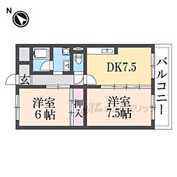 エクシブI番館 106 5階2LDKの間取り