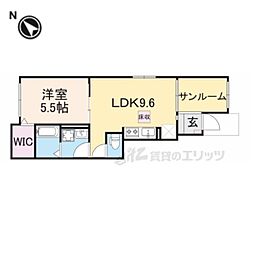 近江鉄道近江本線 彦根口駅 徒歩15分の賃貸アパート 1階1LDKの間取り