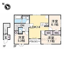 ブルーム 2階3LDKの間取り