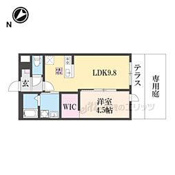 JR東海道・山陽本線 守山駅 徒歩31分の賃貸アパート 1階1LDKの間取り