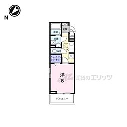 アストラル　ノーブル 2階1Kの間取り