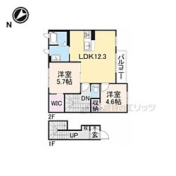 シャーメゾン　クレール 2階2LDKの間取り