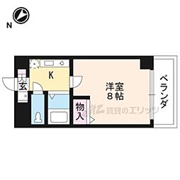 パレ南笠佐わらび 1Kの間取図画像