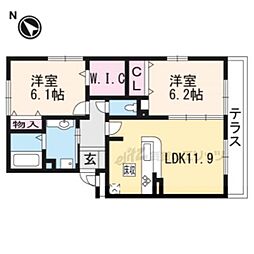 Ｅｓｐｏｉｒ 1階2LDKの間取り