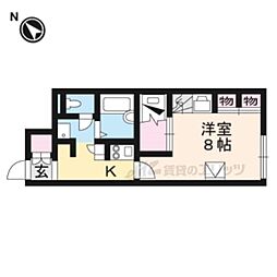 レオパレスM.S.M3 1Kの間取図画像
