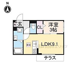 JR東海道・山陽本線 彦根駅 徒歩11分の賃貸アパート 1階1LDKの間取り