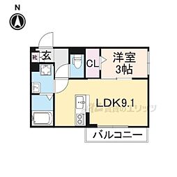 JR東海道・山陽本線 彦根駅 徒歩11分の賃貸アパート 3階1LDKの間取り