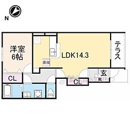 JR東海道・山陽本線 南彦根駅 徒歩15分の賃貸アパート 1階1LDKの間取り