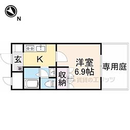 向日葵 1階1Kの間取り