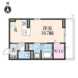 アリア西矢倉 301 2階ワンルームの間取り
