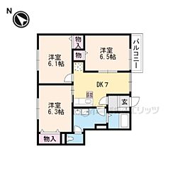JR東海道・山陽本線 守山駅 徒歩13分の賃貸アパート 1階3DKの間取り