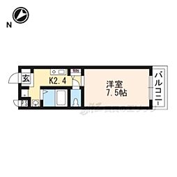 Ｉ．Ｏ．Ｒビル 4階1Kの間取り