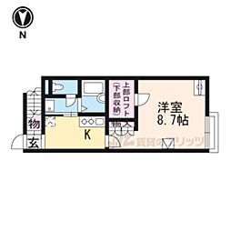 JR東海道・山陽本線 瀬田駅 徒歩21分の賃貸アパート 2階1Kの間取り