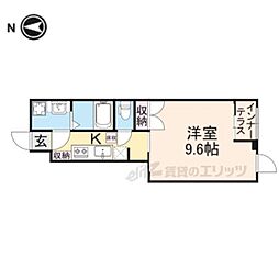 JR東海道・山陽本線 石山駅 徒歩5分の賃貸アパート 1階1Kの間取り