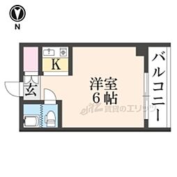 レジナス瀬田 2階1Kの間取り