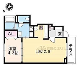 ラーマII 1階1LDKの間取り