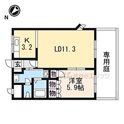 ハートランドヒル 1LDKの間取図画像
