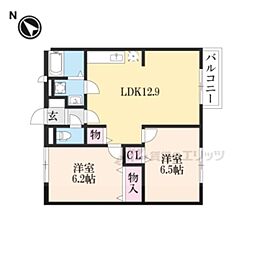 エルディムT 2LDKの間取図画像