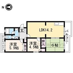 セレッソ甲西C号館 3LDKの間取図画像