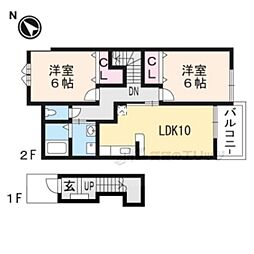 ブレ・リヴェールアンジュ 2LDKの間取図画像