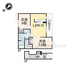 エトワールA 2LDKの間取図画像