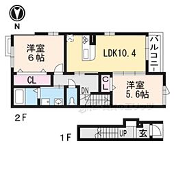カーザミア6 2LDKの間取図画像