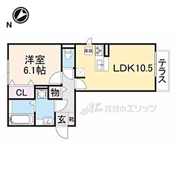 ヴィラシャルマン 1LDKの間取図画像