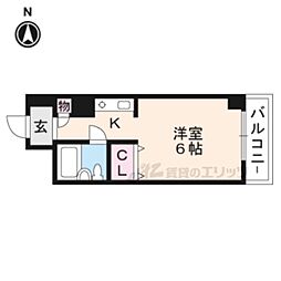 フェルティ・シャトー滋賀水口 1Kの間取図画像