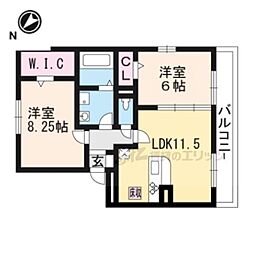 ヴァンサンカン 2LDKの間取図画像