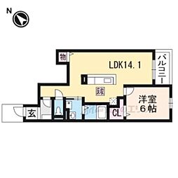 アースフィールドハチマン 1LDKの間取図画像