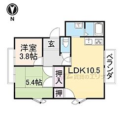 アーバンパレス1番館 2LDKの間取図画像