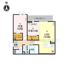 BORD DU LAC SOERI 2LDKの間取図画像