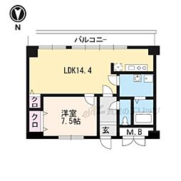 ディンプル阪本 1LDKの間取図画像
