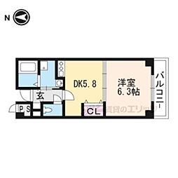 グランベール壱番館 1DKの間取図画像