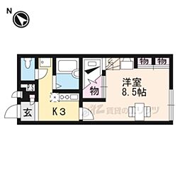 レオパレス三康 1Kの間取図画像