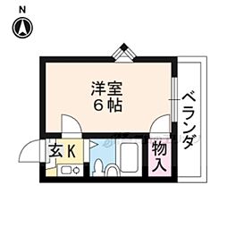 エスパレス大津 1Kの間取図画像