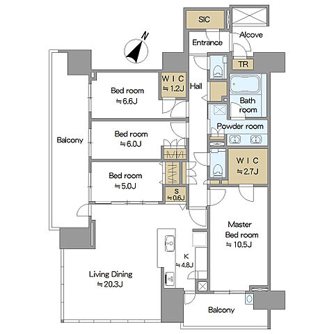 間取り HARUMI FLAG SEA VILLAGE A棟 8階/-