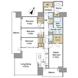 HARUMIFLAGSEAVILLAGEA棟 4LDKの間取図画像