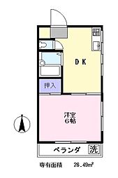 アネックス大泉 1Kの間取図画像