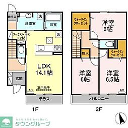 プランドール 2階3LDKの間取り
