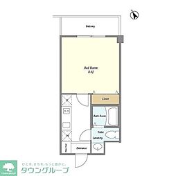 ＡＹＵＴＡＫＡII 4階1Kの間取り