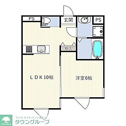 東急田園都市線 二子新地駅 徒歩5分の賃貸マンション 4階1LDKの間取り