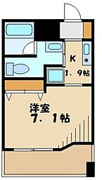 グランハウス宮崎台 3階ワンルームの間取り