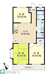 エスケービル 3階3DKの間取り