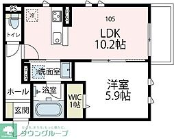 川崎市多摩区登戸アパート 1LDKの間取図画像