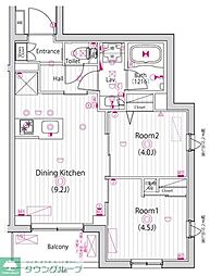 ガーラ・ステーション川崎久地 2DKの間取図画像