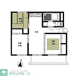 長尾団地5号棟 3DKの間取図画像
