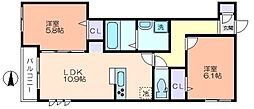 アプリコット3 2LDKの間取図画像