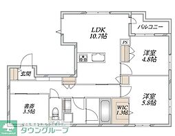 (仮称)東生田1丁目メゾン 2SLDKの間取図画像